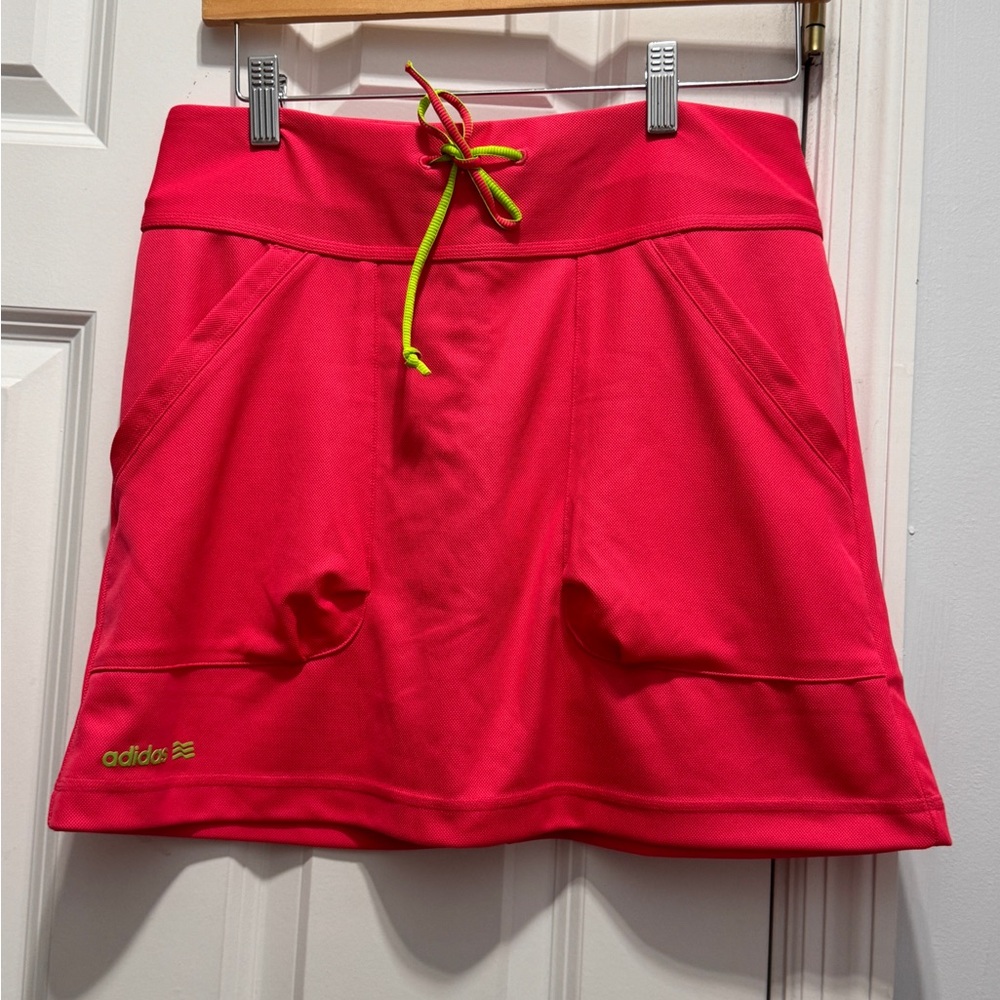 adidas Pink Skort with Neon Green Accents size small